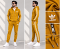 Men’s Premium 3-Stripe Fleece Tracksuit Mustard