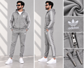 Men’s Premium 3-Stripe Fleece Tracksuit Grey