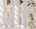 Men’s Premium 3-Stripe Fleece Tracksuit Oatmeal